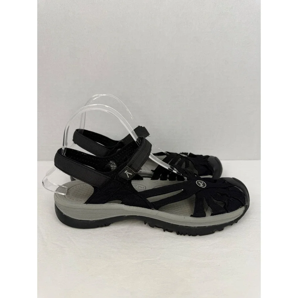 Keen Rose Sandals Womens 9 Black Gray Strappy Sport Hiking Water Shoes 1008783 - Picture 7 of 9